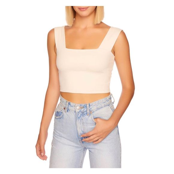 Susana Monaco Tops - Susana Monaco Crop Tank in Blanched Almond Size M